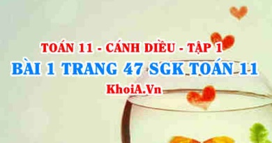 Bài 1 trang 47 SGK Toán 11 tập 1 Cánh Diều